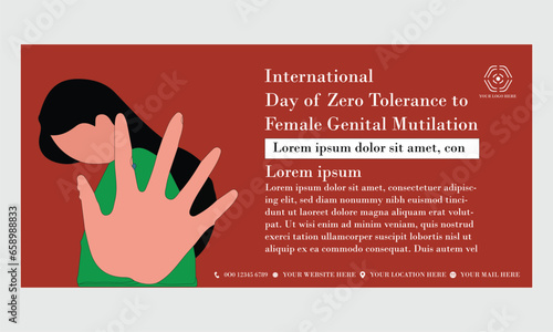 Simple flat victor International Day of Zero Tolerance to Female Genital Mutilation design