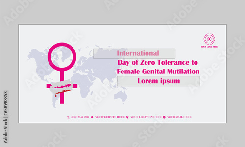 Simple flat victor International Day of Zero Tolerance to Female Genital Mutilation design