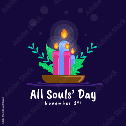 All Souls Day is celebrated every year on November 2. Vector illustration