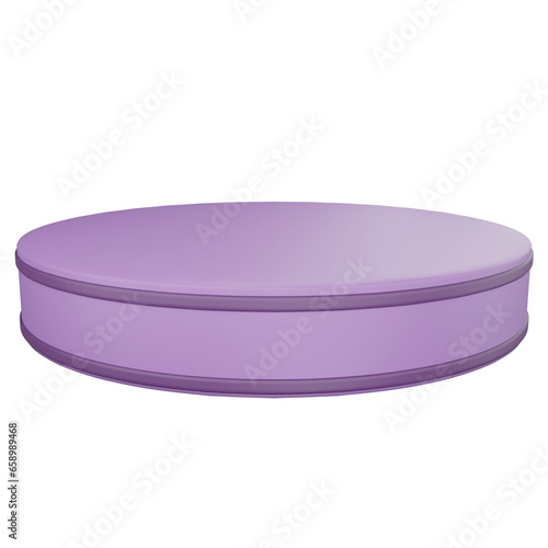 Purple podium clipart flat design icon isolated on transparent background, 3D render product display concept