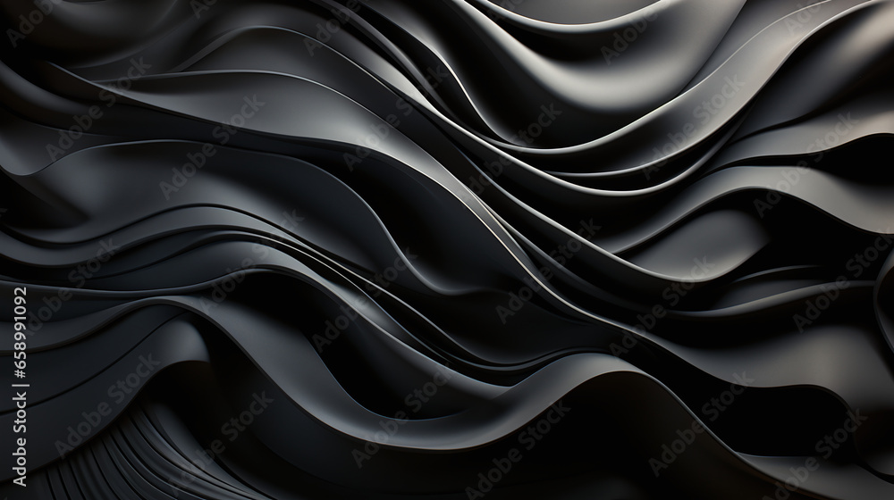 The intricate choreography of abstract 3D geometric formations within the black, muscular fiber.