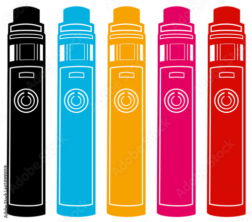 Set vape pod device icon. Vaping health smoke trend design vector Illustration