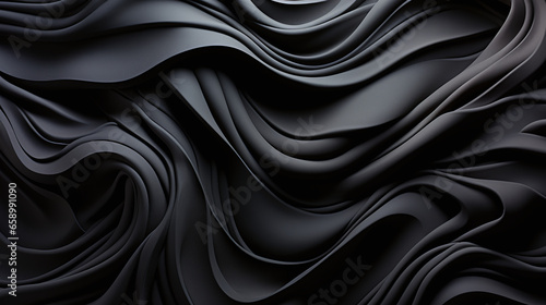Dark, sinuous fibers performing a complex, abstract 3D dance of shapes. © NoOneSaid