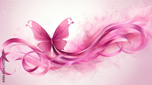 Pink  background for Breast Cancer Month, promoting awareness and support