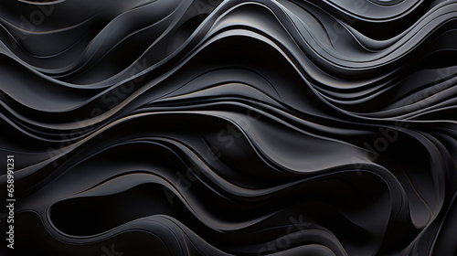black muscular fiber, an intricate dance of abstract 3D geometrical formations