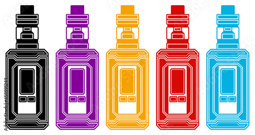 Set vape liquid icon. Modern electric smoke logo design vector Illustration