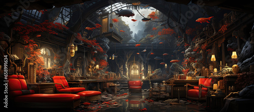 Enchanted Underwater Library
