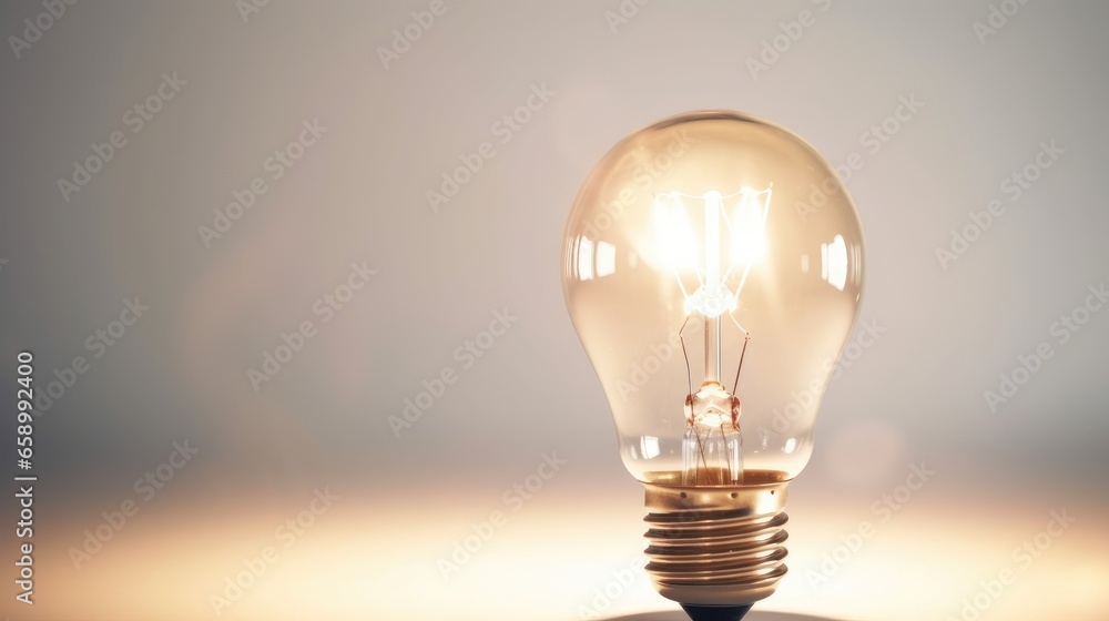 Incandescent light bulb on a white background, energy saving concept Incandescent light bulb on a white background, energy saving concept