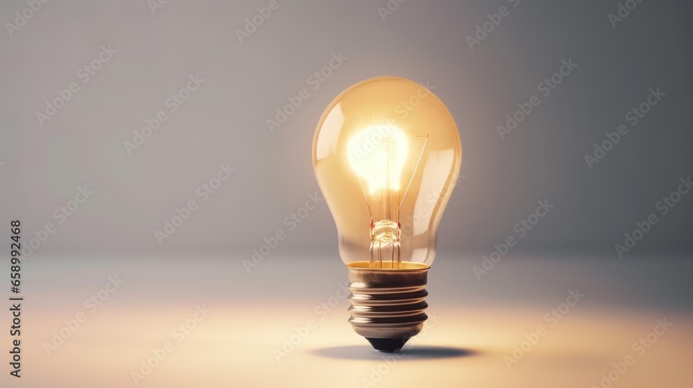 Incandescent light bulb on a white background, energy saving concept Incandescent light bulb on a white background, energy saving concept