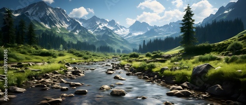Beautiful mountain with river 