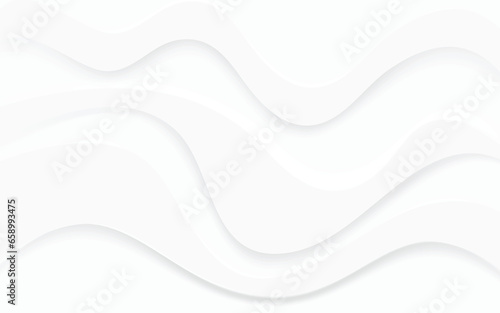 Fototapeta Naklejka Na Ścianę i Meble -  Wavy white layers abstract background ,overlap layer on bright space with waves decoration. Minimalist modern graphic design element cutout style concept for banner, flyer, card, brochure ,cover 