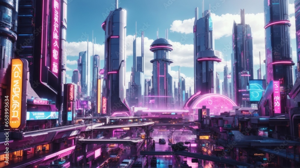 Naklejka premium Future city