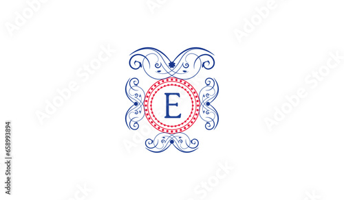 Luxury Blue Butterfly Logo E
