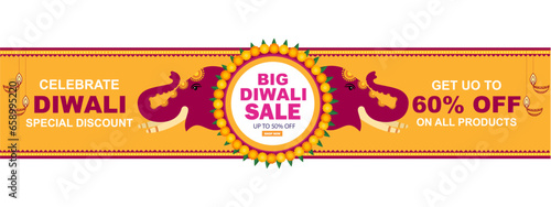 Happy Diwali Dhanteras Biggest Festive Sale Advertisement Banner Template Design Great Indian festival Sale