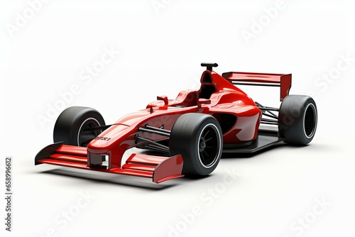 3D Formula racing car on a white background. Generative AI