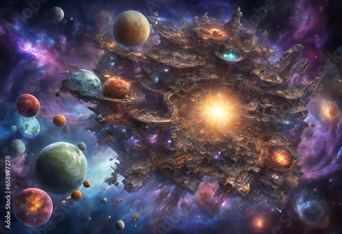 Cosmic Wonder, Astral Universe, Space Marvel, Galactic Horizon, Astronomical Splendor