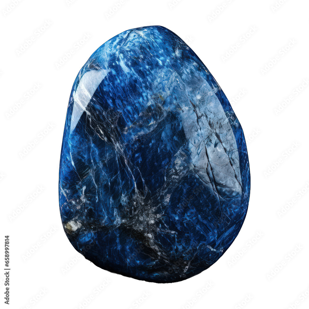 Fototapeta premium A vibrant blue stone, delicately cut and polished, shines brightly on a transparent background, showcasing its natural beauty. Generative AI