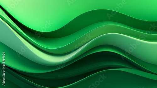 Green waves with gradient, eco wallpaper