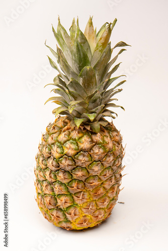 Pineapple isolated on white. Top view.