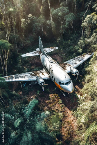Wallpaper Mural Abandoned Plane in the Forest Torontodigital.ca