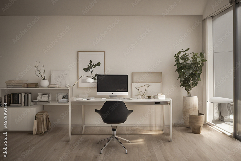 Fototapeta premium home office in a nice clean room, concept for working at home