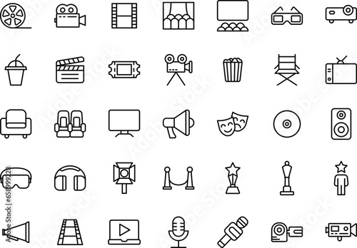 Cinema Vector Flat Icons Pack	
