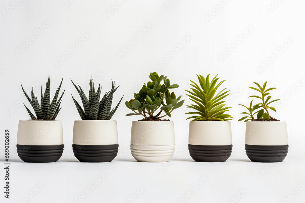 Concept of Plant-themed minimalist Christmas gifts for garden enthusiasts isolated on a white background 