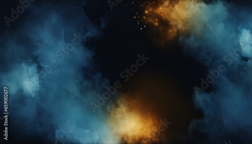 Dark blue color grunge texture for the background and banner of an abstract watercolor painting