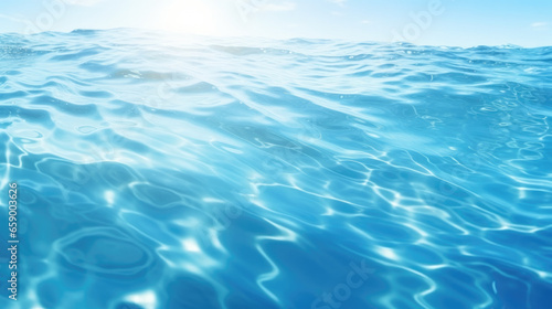 Beautiful natural light blue background with the texture of a light wave on the water.