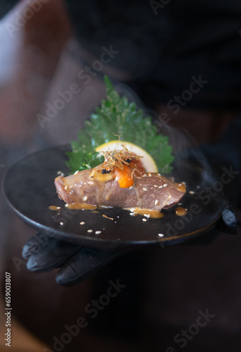 Close up Japanese food in the restuarant