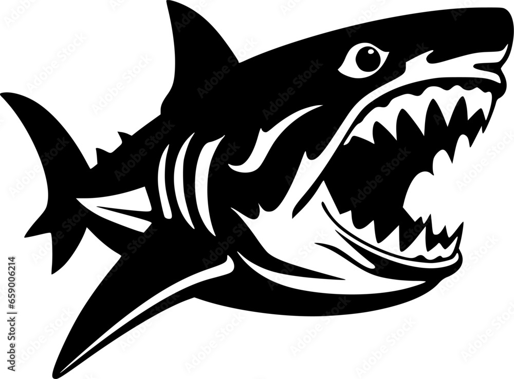 Obraz premium Shark - Minimalist and Flat Logo - Vector illustration