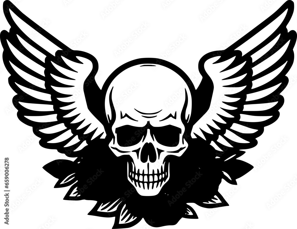 Skull | Black and White Vector illustration Skull | Black and White Vector illustration
