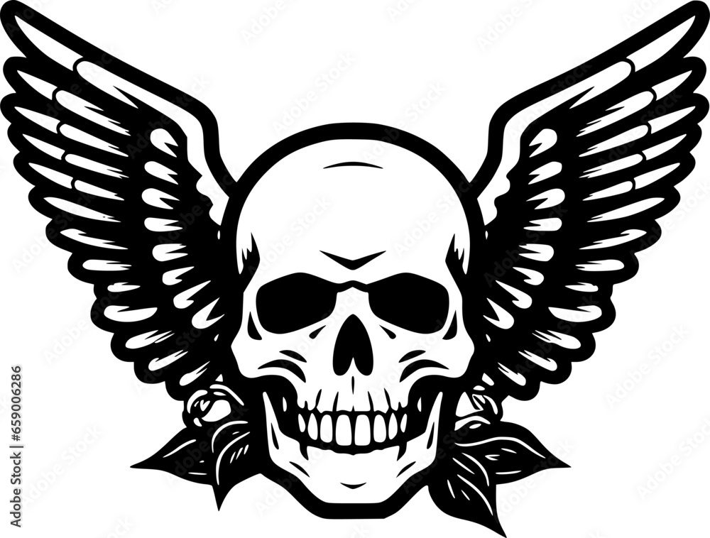 Fototapeta premium Skull | Minimalist and Simple Silhouette - Vector illustration