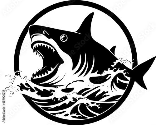 Shark | Black and White Vector illustration