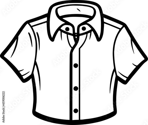 Shirt - Black and White Isolated Icon - Vector illustration
