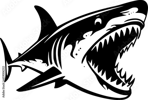 Shark - Minimalist and Flat Logo - Vector illustration