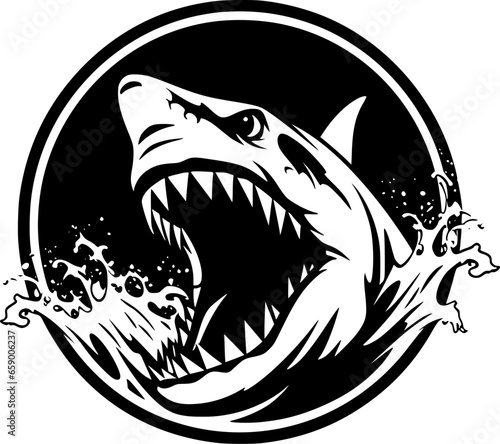Shark - Minimalist and Flat Logo - Vector illustration
