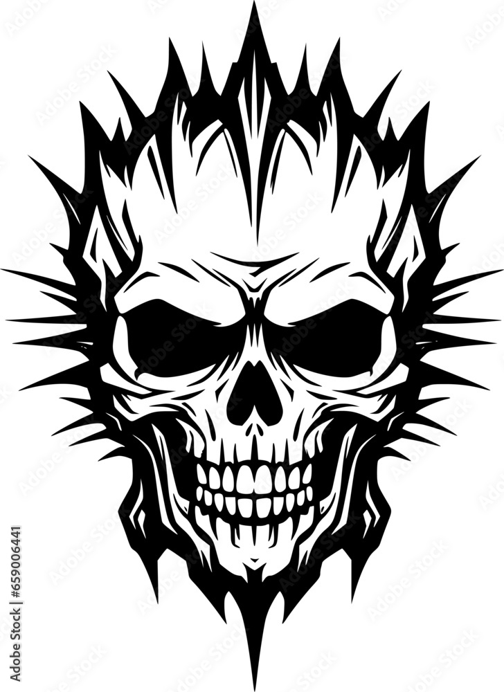 Skull | Black and White Vector illustration Skull | Black and White Vector illustration