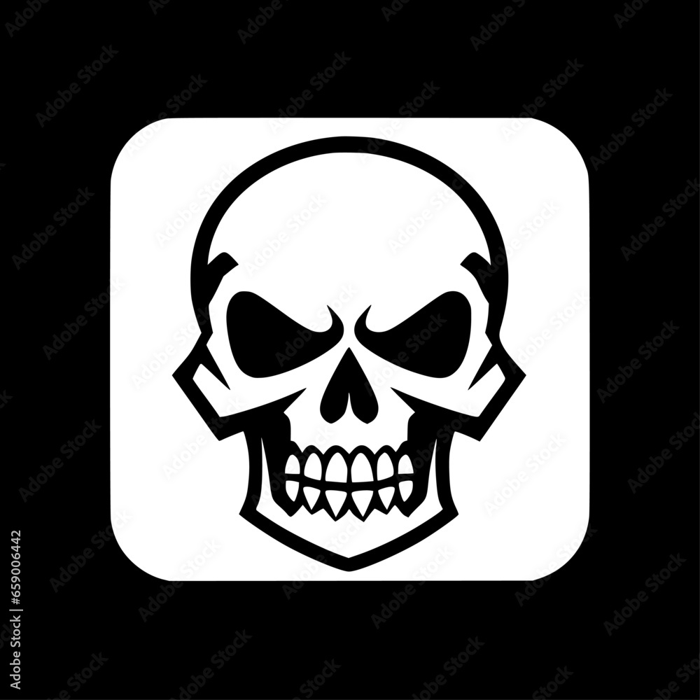 Fototapeta premium Skull | Minimalist and Simple Silhouette - Vector illustration