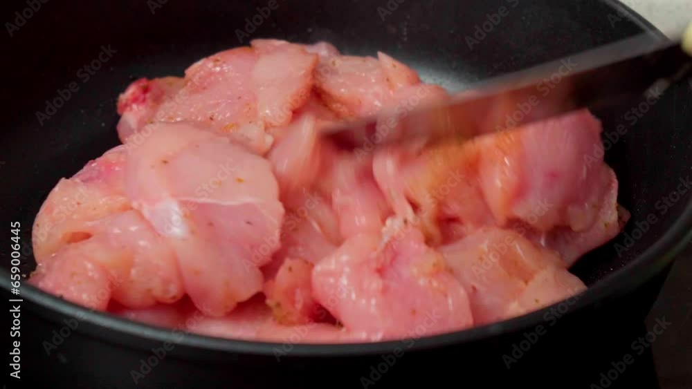 Preparation of chicken fillet. Preparation for cooking meat dishes Preparation of chicken fillet. Preparation for cooking meat dishes