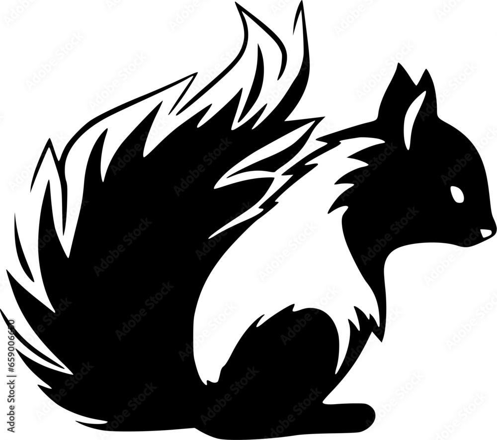 Skunk | Black and White Vector illustration Skunk | Black and White Vector illustration