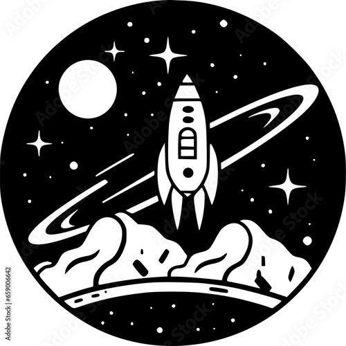 Space - Minimalist and Flat Logo - Vector illustration