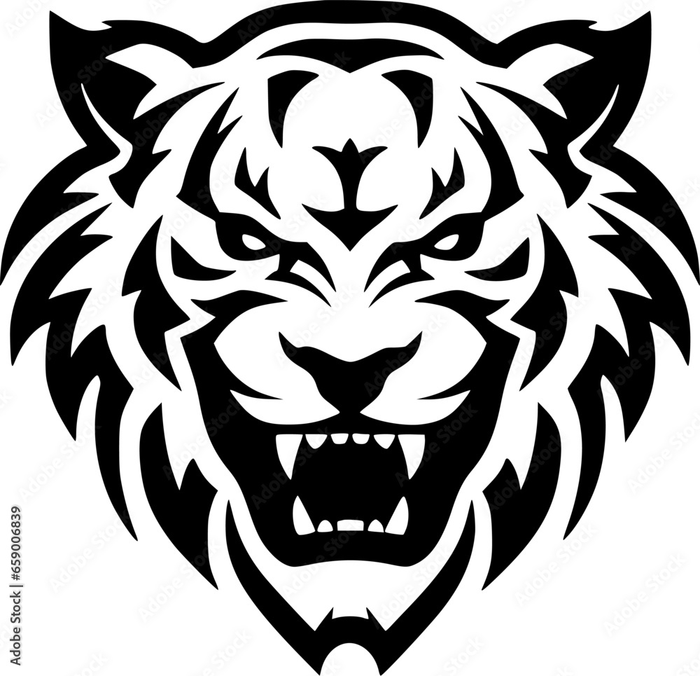 Tiger - Minimalist and Flat Logo - Vector illustration