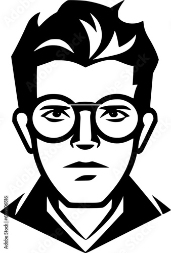 Teacher | Black and White Vector illustration