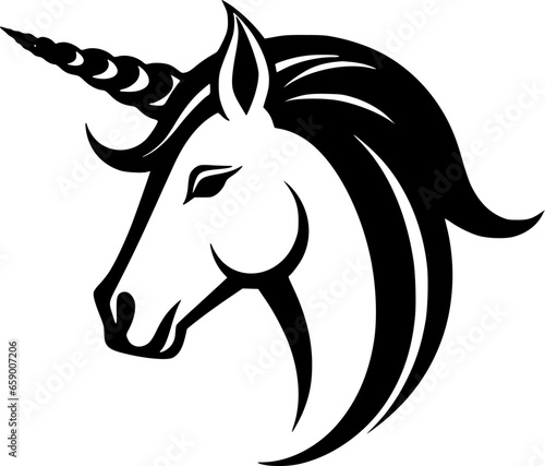 Unicorn - Minimalist and Flat Logo - Vector illustration