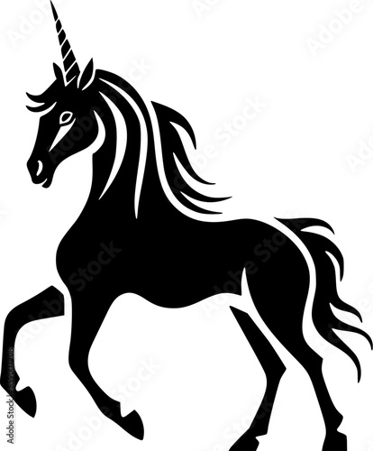 Unicorn - Minimalist and Flat Logo - Vector illustration