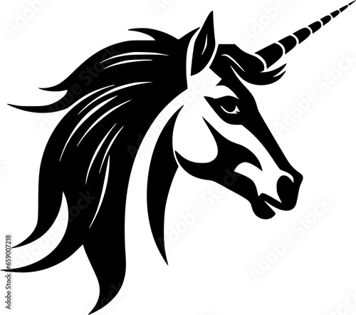 Unicorn - Minimalist and Flat Logo - Vector illustration