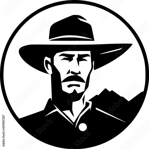 Western | Minimalist and Simple Silhouette - Vector illustration