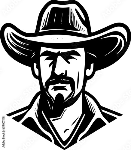 Western | Black and White Vector illustration