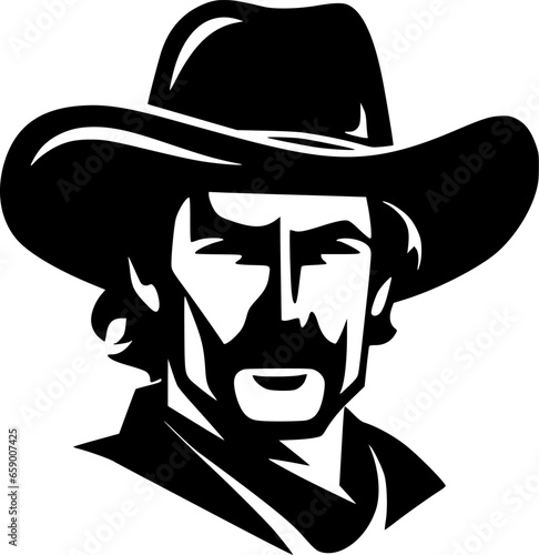 Western - Black and White Isolated Icon - Vector illustration